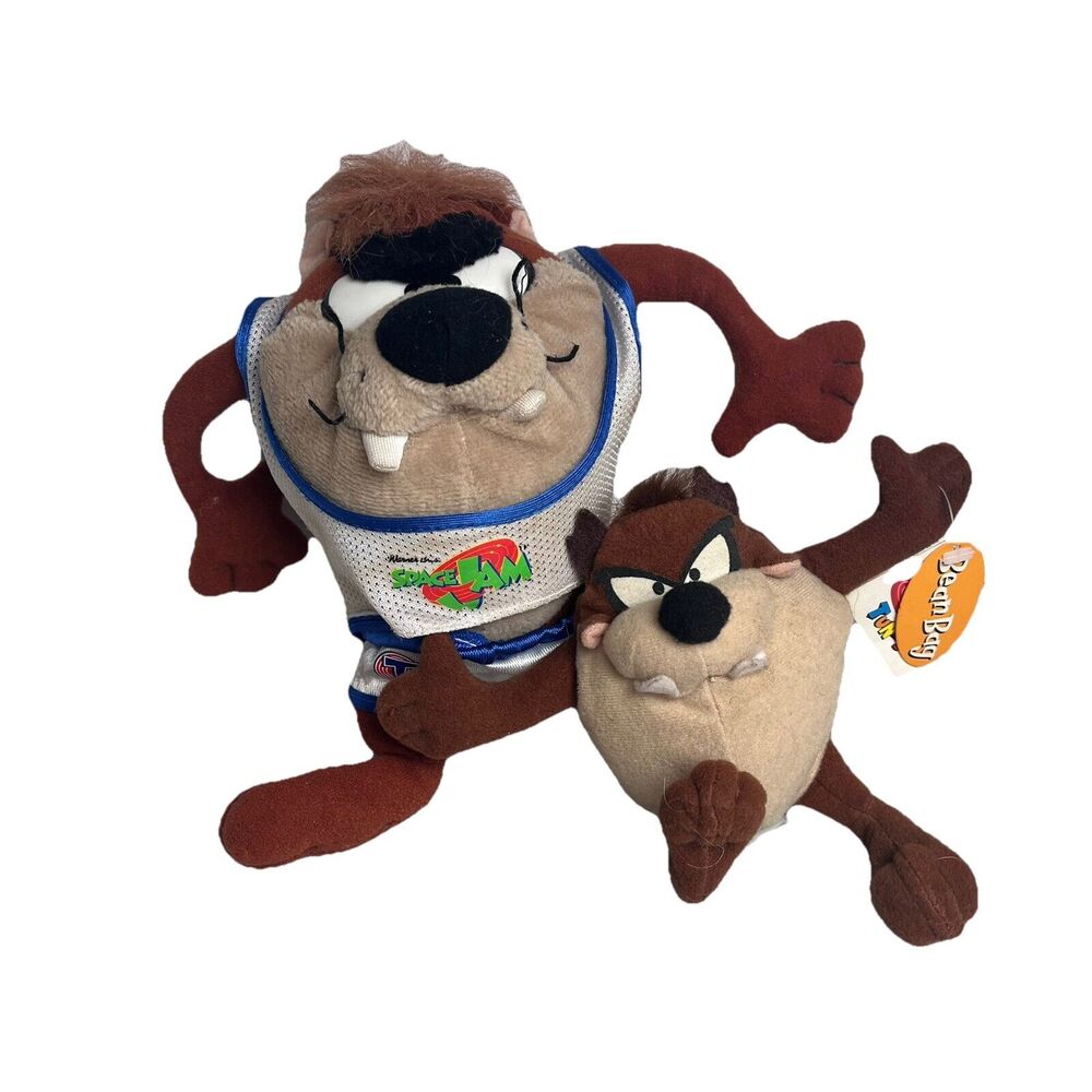 Taz Tasmanian Devil Lot Space Jam McDonalds Toy & Applause Bean Bag 90s Vintage